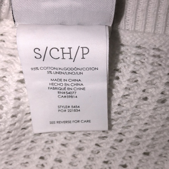 Cabi size small white open knit cotton sweater top - Picture 4 of 4